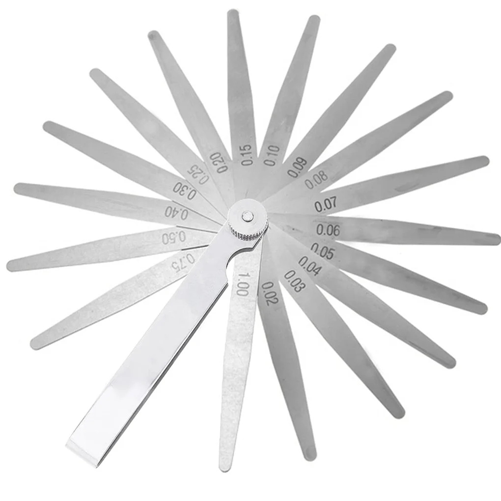 

Feeler Gauge Thickness Length Measurement Filler Gage 360 Degree Steel 0.02-1mm Rust-proof Portable Adjustable Shim Feeler Gauge