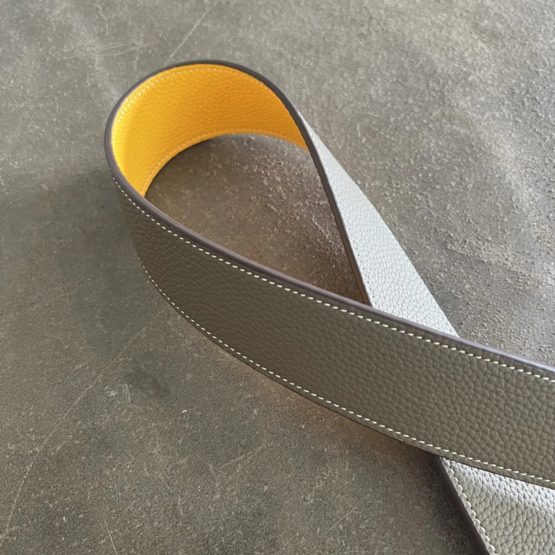 4cm Wide Full Leather Picotin Kelly Bag Shoulder Strap Togo Cowhide Etoupe Color Blocking Design Steel Buckle Bag Accessories