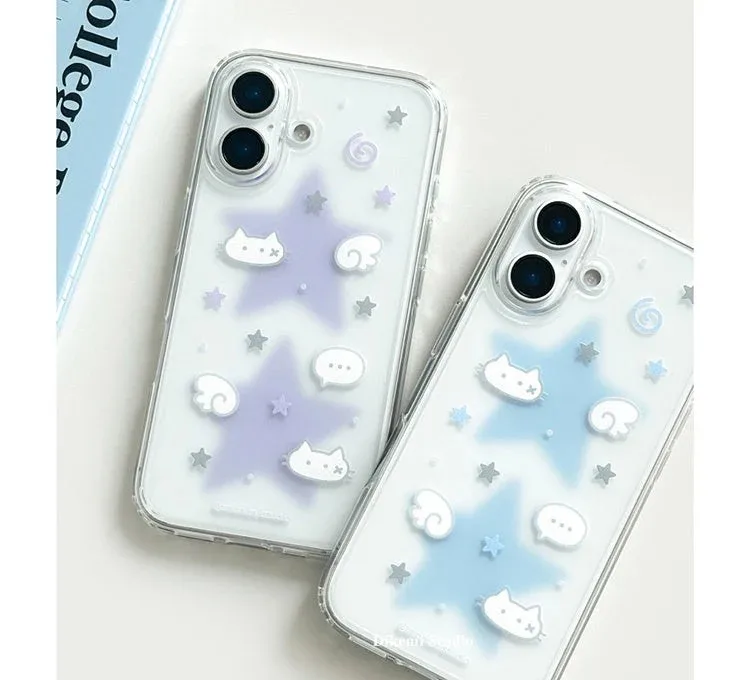 Фото Чехол для телефона Clmj Korean ins Cat Wings Star для Samsung Galaxy A37 A57 A16 A17 A36 A26 A56 A55 A35 A25 A15 A54 A24 A14 A13 4G 5G №3