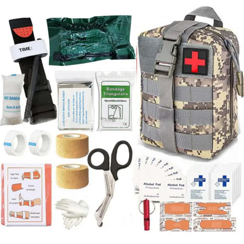 

Multi functiona Tactics Survival First Aid Kit Camping Survival Equipment Backpack Medical Emergency Military Tourniquet Bandage