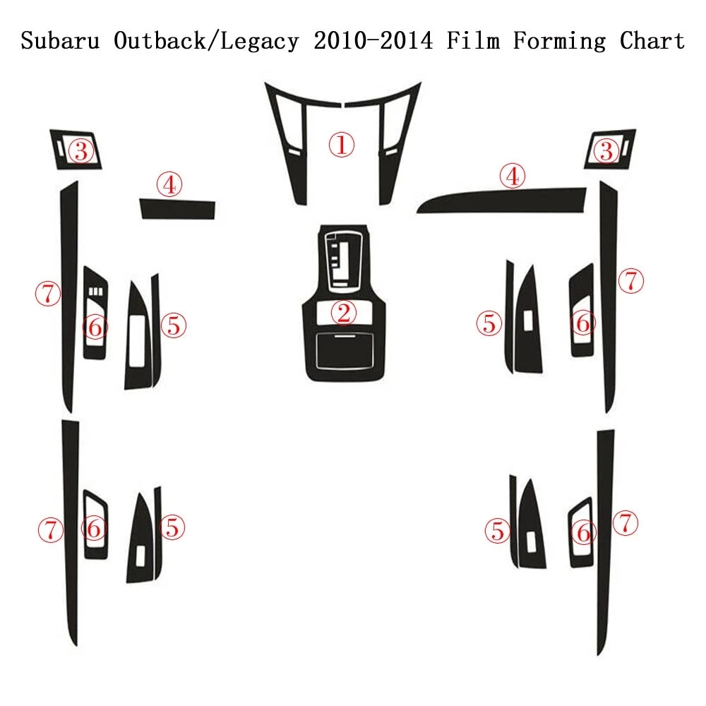 

Для Subaru Legacy Outback 2010-14 внутренняя Центральная панель управления дверная ручка наклейки из углеродного волокна Переводные картинки аксессуары для стайлинга автомобиля