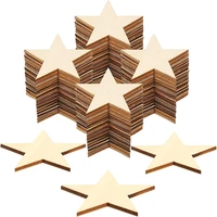 10pcs unfinished wooden star blank wood pieces wooden cutouts ornaments for craft project and christmas party wedding decoration