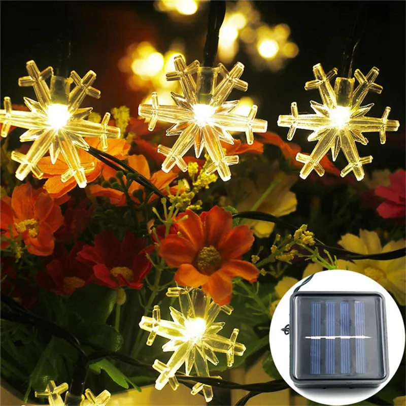 

5M 7M 12m Snowflake LED Curtain String Lights Fairy Lights Festoon Led Light Garland New Year Christmas Decorations Noel Navidad