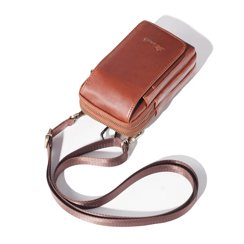 Genuine Leather Men Fanny Packs Waist Bag Belt Bum Leg Hip Packs for Male Shoulder Crossbaody Bags Outdoor Phone Wallet Pouch