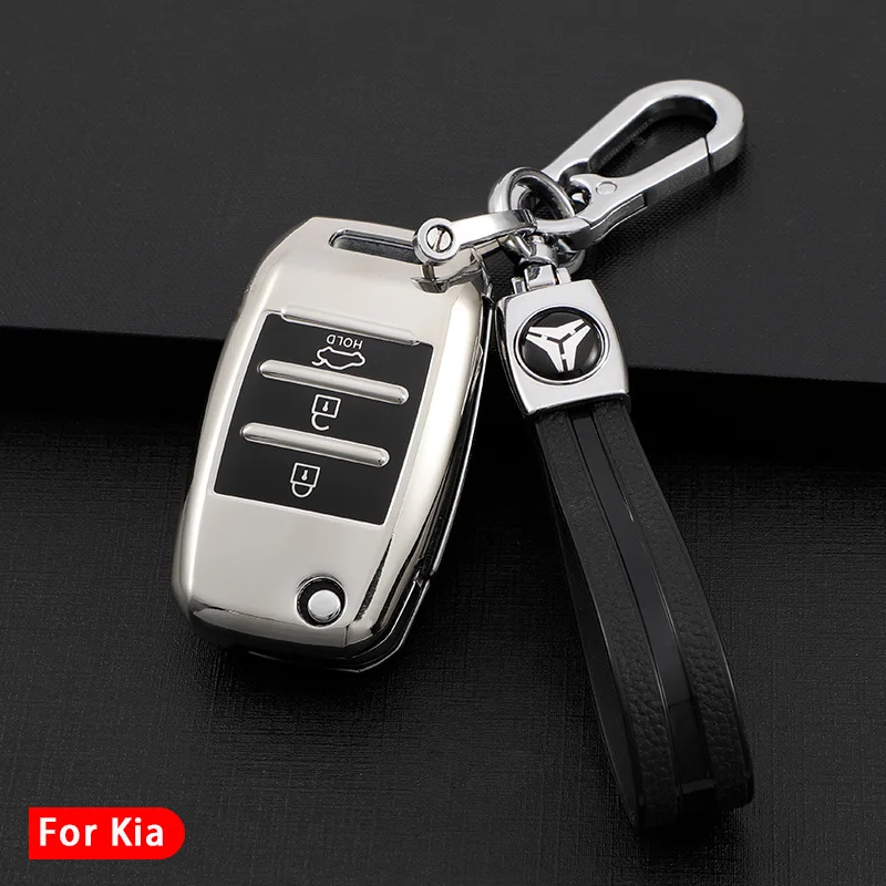 

TPU Folding Car Key Cover Protection For KIA Rio Soul Sid Sportage Ceed Sorento Cerato K2 K3 K4 K5 Remote Case Protect Keychain