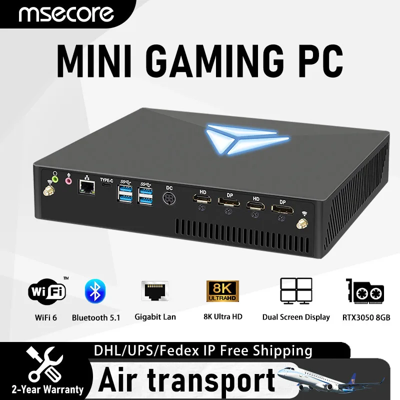MSECORE Intel Core i9 9900KF RTX3050 Dedicated Card Mini PC Windows 11 Game Desktop Computer Linux 2*DP 2*HDMI2.1 8K Wifi6 BT5.1