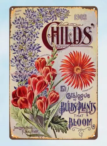 Коллекция 1902 года Осенний каталог с луковицами растениями цветущими оловянными