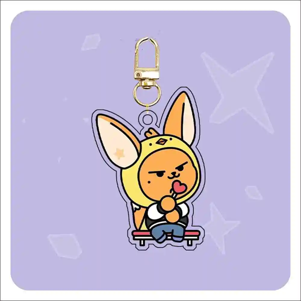 KPOP SOOBIN YEONJUN мультяшный брелок с двумя сторонами прозрачный акриловый для ключей