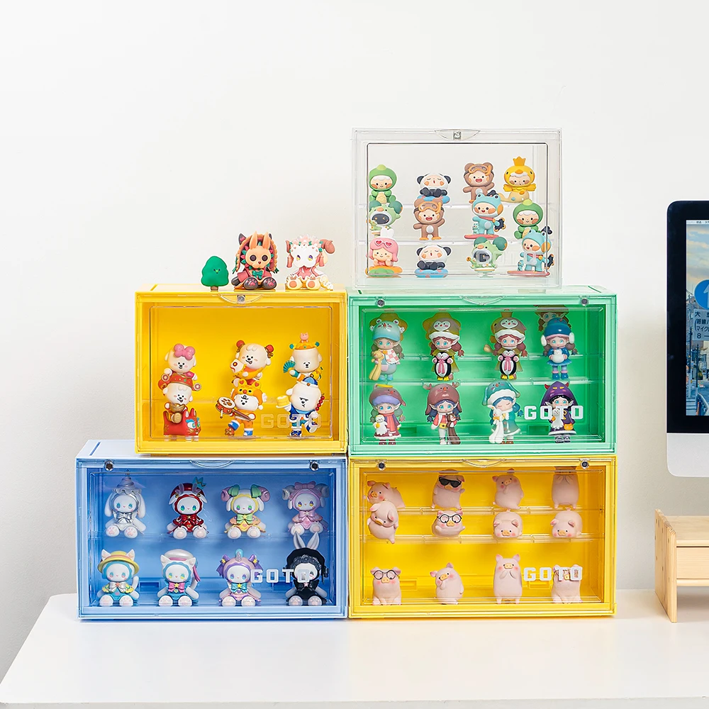 Прозрачная коробка для хранения GOTO Пылезащитная аниме-фигурок Q-версия кукол Gundam