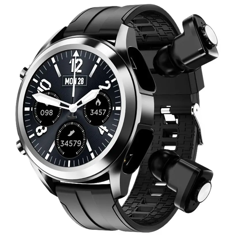 

New TWS 2 IN 1 Earbuds Smart Watch Blood Pressure Heart Rate Fitess Tracker Smartwatch For Andriod IOS Xiaomi Huawei Samsung