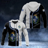 uruguay coat of arms flag country 3d print zipper hoodie men pullover sweatshirt hooded jersey tracksuits outwear coat