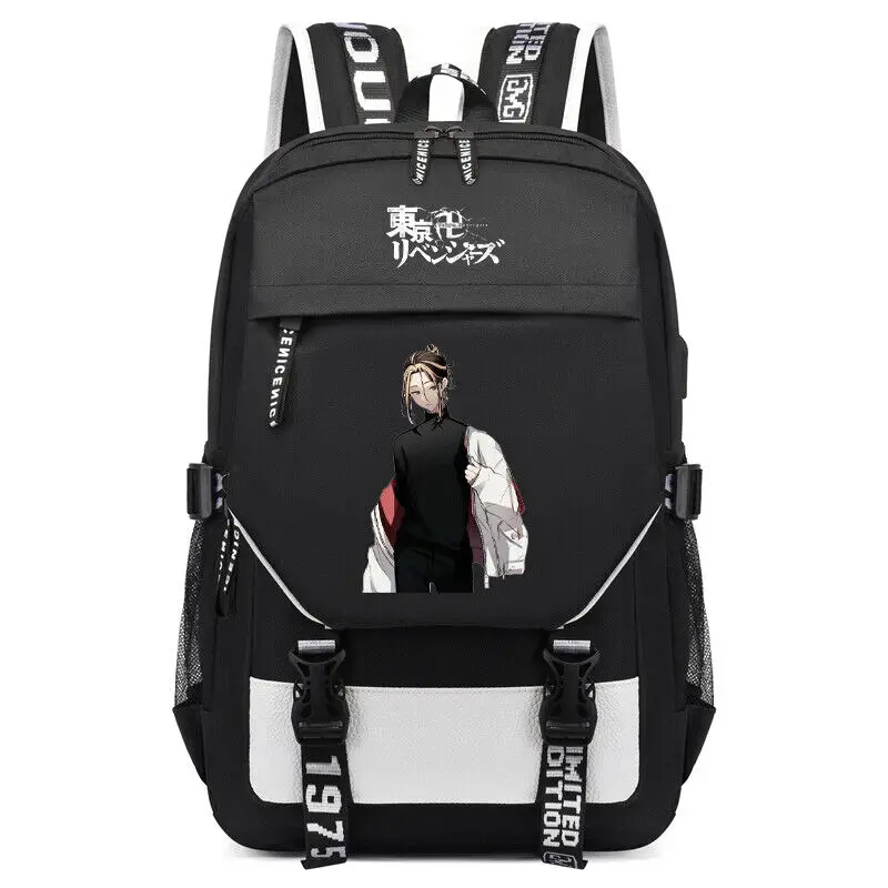 

Дорожный рюкзак с рисунком из аниме «Токийский призрак», сумка для ноутбука, черная школьная сумка для студентов # G