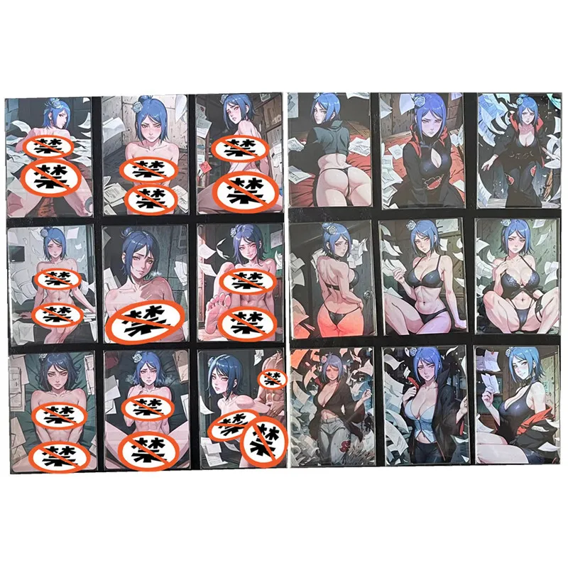 

9pcs/set Anime NARUTO Konan ACG Naked Sexy Toys Hobby Collectibles Game Collection Cards Homeboy Gift
