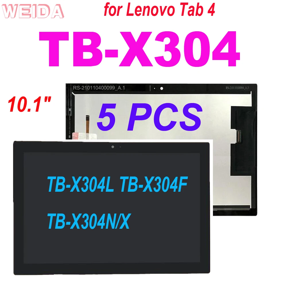 

5PCS For 10.1" Lenovo Tab 4 TB-X304L TB-X304F TB-X304N/X X304 LCD Display Matrix Module + Touch Screen Panel Digitizer Assembly