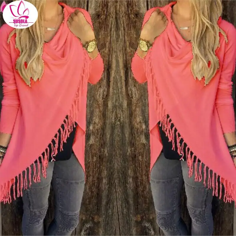 

Женский асимметричный кардиган с бахромой, трикотажный свитер-пончо, шаль, пальто, куртка, верхняя одежда, Женское пальто с длинным рукавом y2k, весна-зима