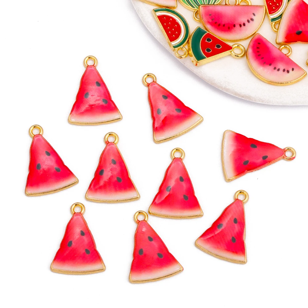 15 шт. забавные подвески из сплава с арбузом черникой и эмалью для сережек цепочка