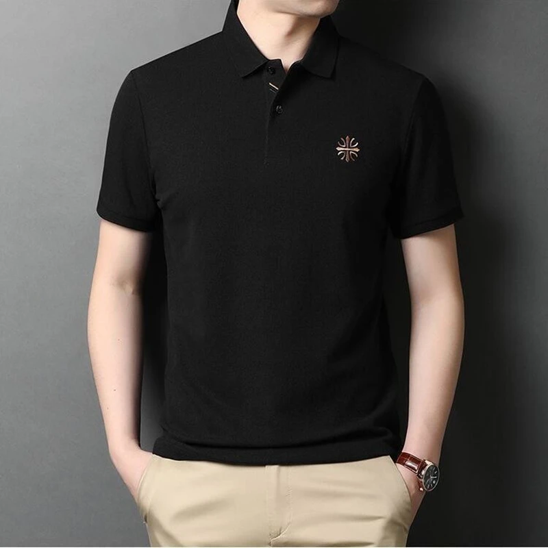 High end new fashion brand Polo shirt men's casual business short sleeved T-shirt summer golf clothing