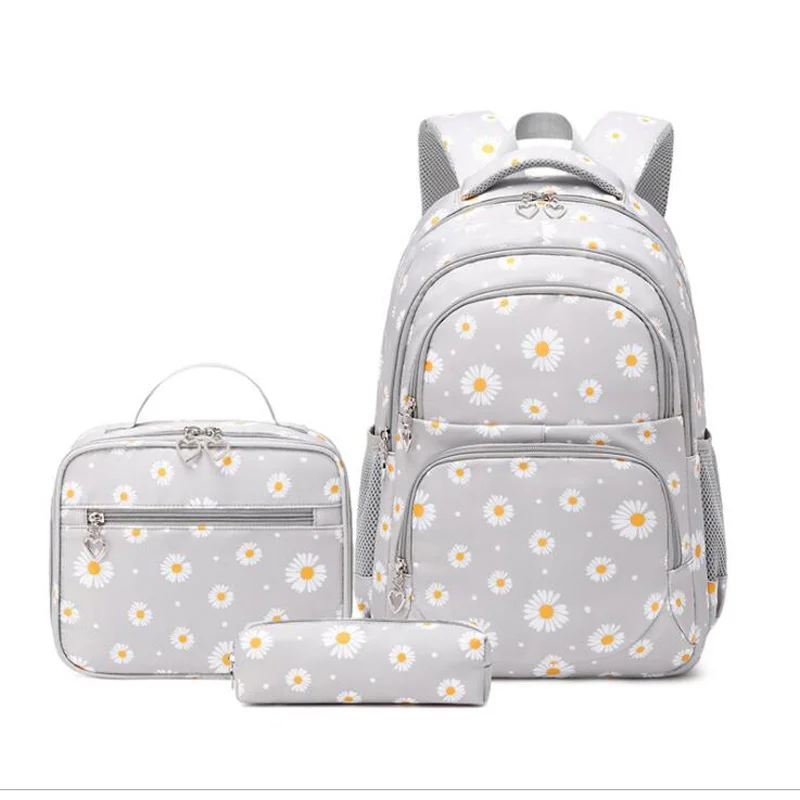 

3 Pcs/Set Children's Backpacks School Bag for Girls Schoolbags Teenage Lunchbox School Child With Pencil Case 2023 Black