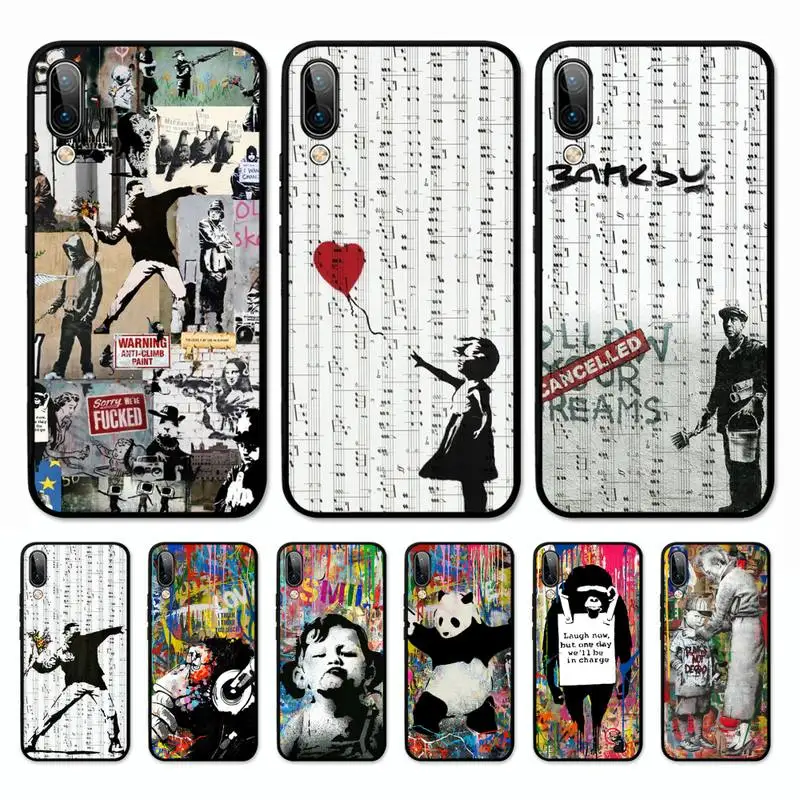 

Banksy Graffiti War Peace Phone Case for Vivo Y91C Y11 17 19 17 67 81 Oppo A9 2020 Realme c3