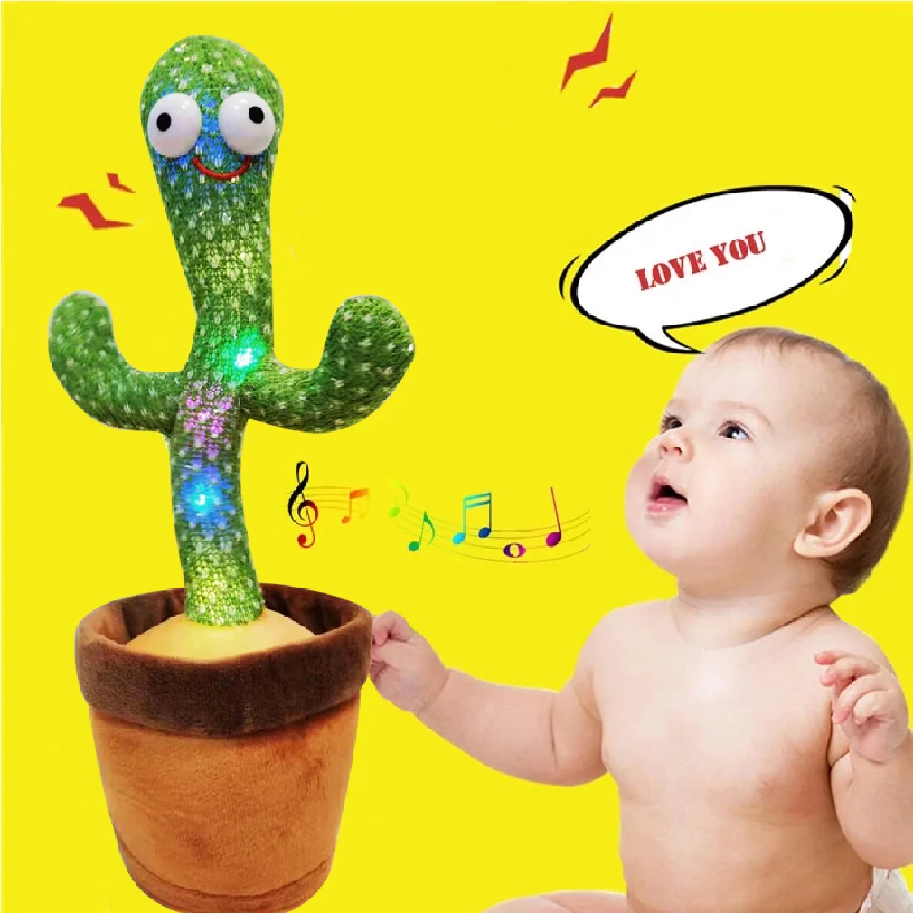 

120 Songs Dancing Cactus Toy Repeat What You Said Cactus Twist The Body With Music Plant Kids Plush Stuffed Toys Early Education