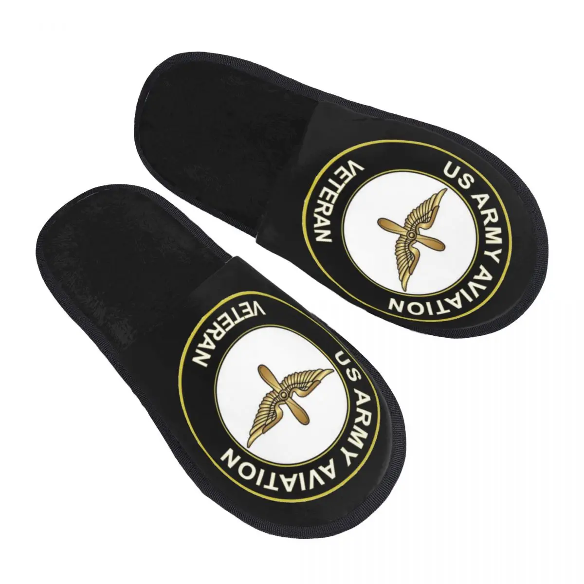 

Winter Women Men Non-Slip Flat Slippers Us Army Veteran Aviation Indoor Fur Soft Warm Shoes