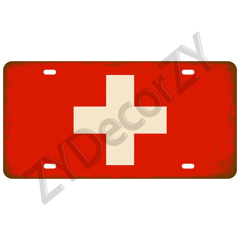 

Металлическая табличка с флагом страны