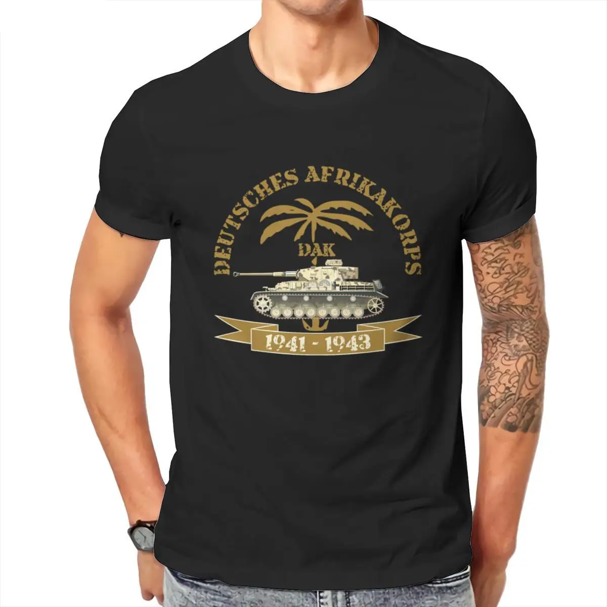 

Wholesale Afrikakorps Mens Ringer T-Shirt Vintage 90s JapaneseStyle 99673