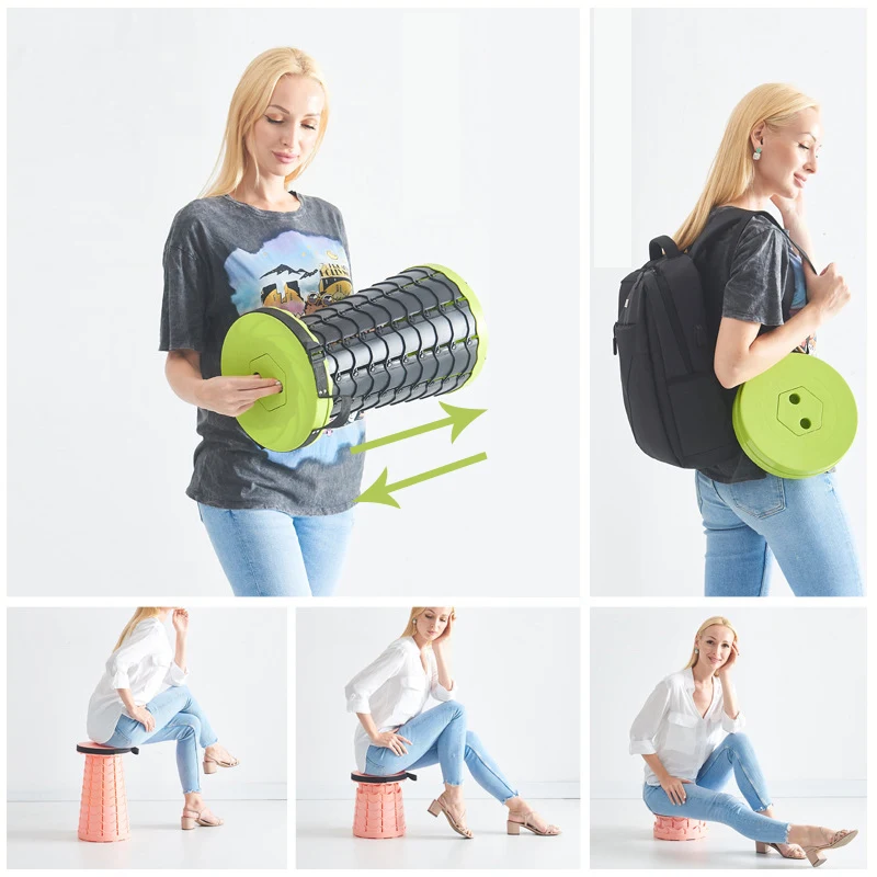 

Portable Retractable Stool Outdoor Adjustable Height Outdoor Furniture Travel Chairs Stool Foldable Lounge Chair Camping Stool