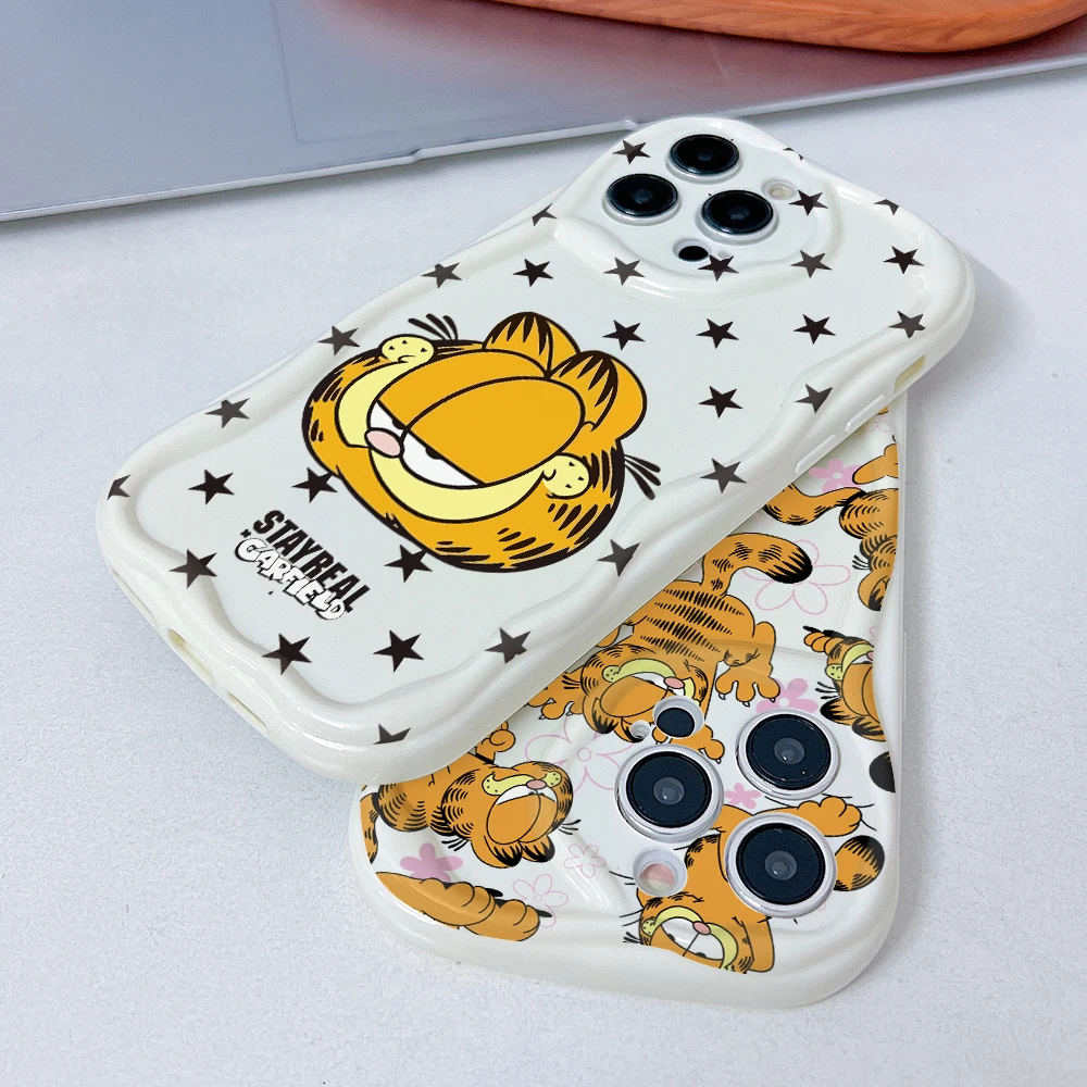 Чехол для телефона Cartoon Cat G-Garfields Samsung Galaxy S25 S24 S23 S22 S21 Ultra Plus 5G S20 FE 3D Creamy Wave Soft Cover Funda
