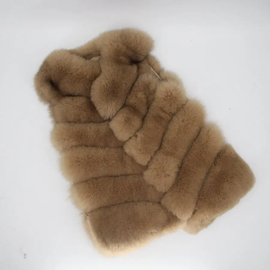 High Quality Women Real Fox Fur Coat Winter Plus Size Solid Waistcoat Natural Fur Vest Ladies Fashion Fluffy Jacket Raccoon Vest