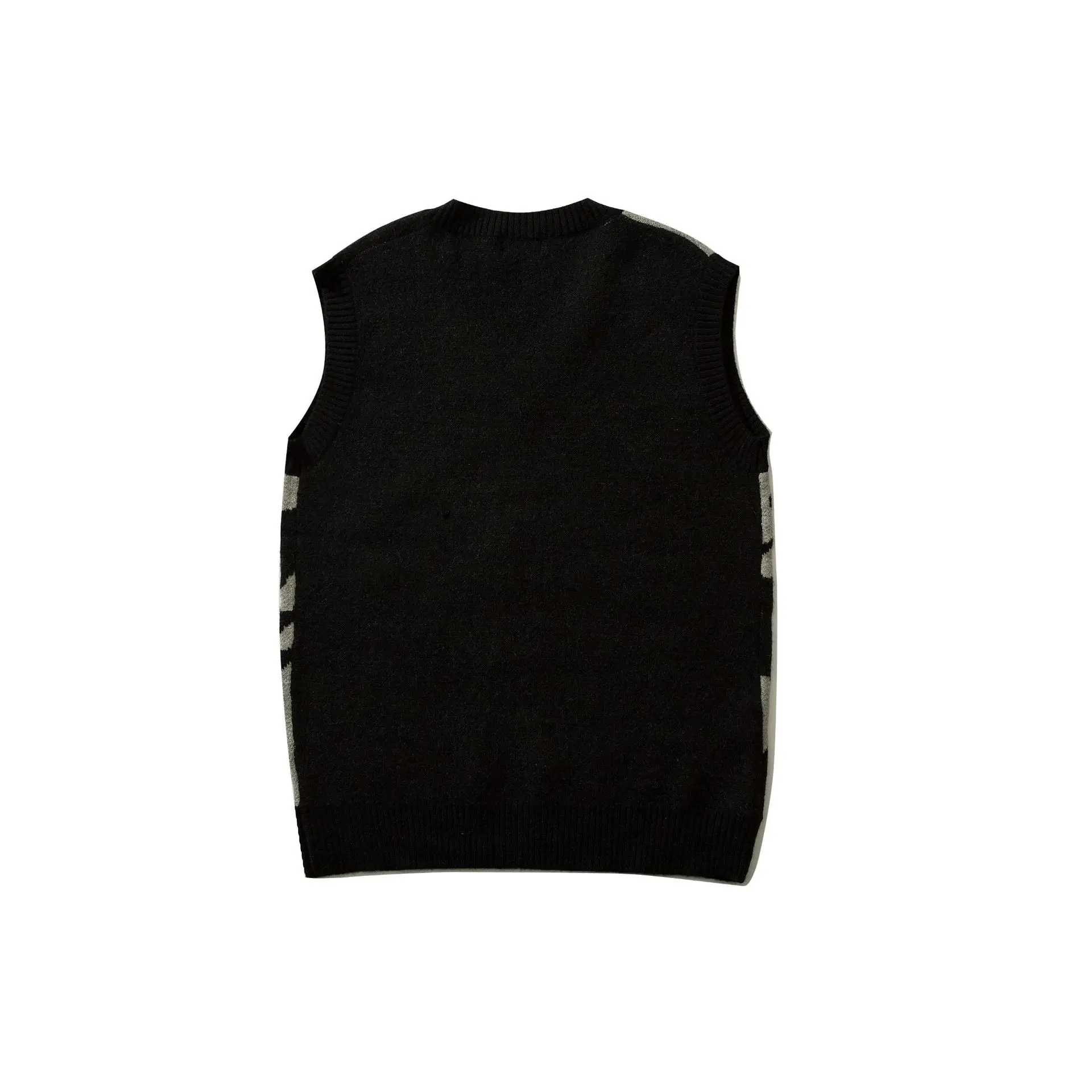 2022 New Cartoon V-neck Vest Sweater Men's Autumn Winter Fashion Japanese Couple Sweater Sleeveless Vest Sweater Blue