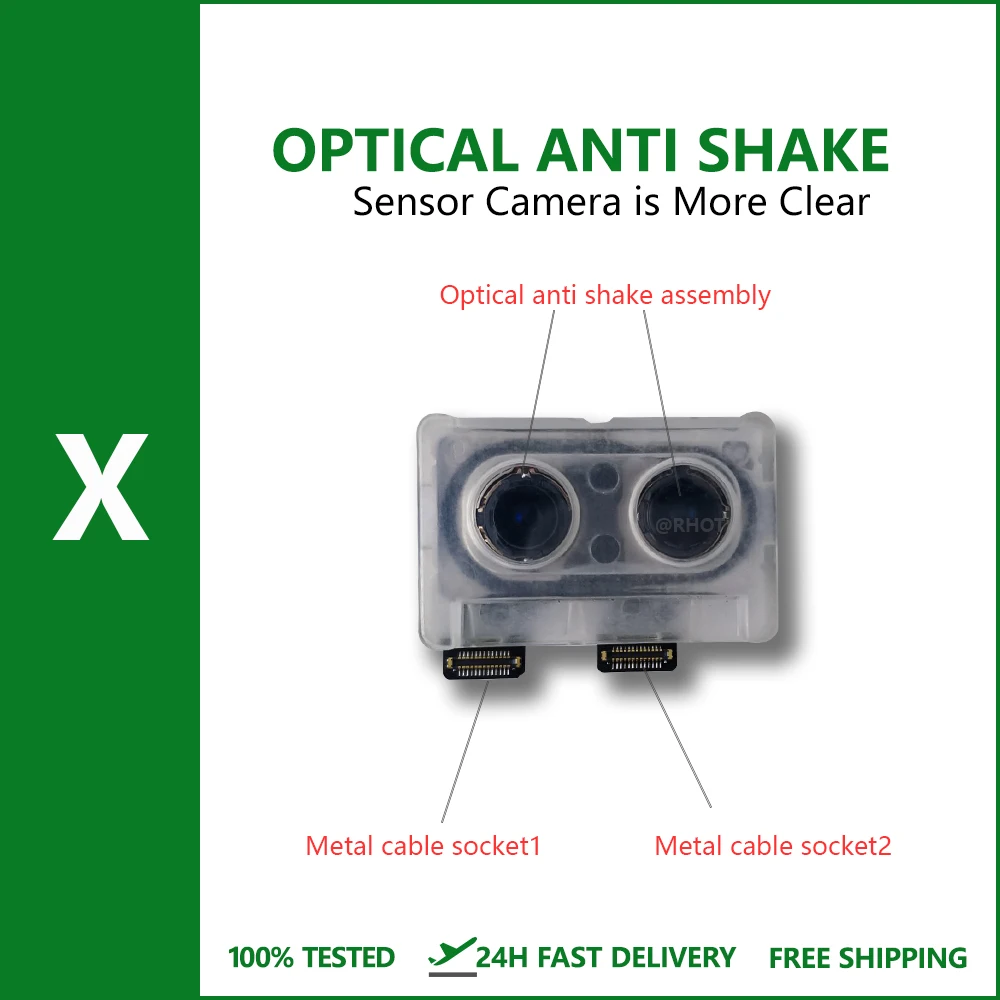 100% настоящий машинный тест задняя камера для iPhone X основная линза гибкий кабель