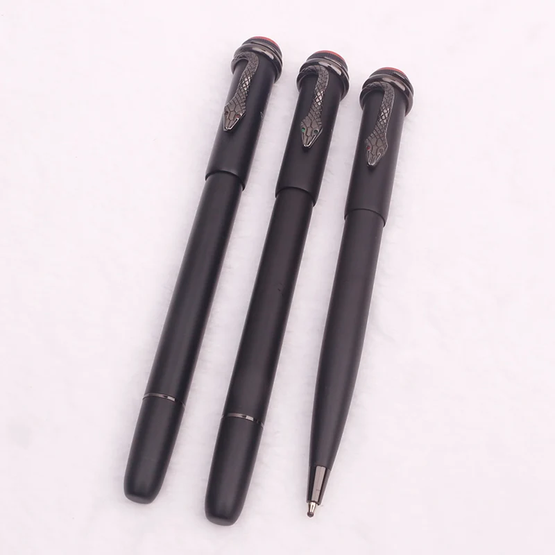 

Luxury Edition Mb Black Ultra Matte Rollerball Pen Snake Clip Best Ballpoint Fountain Pens School Business Office Stationary