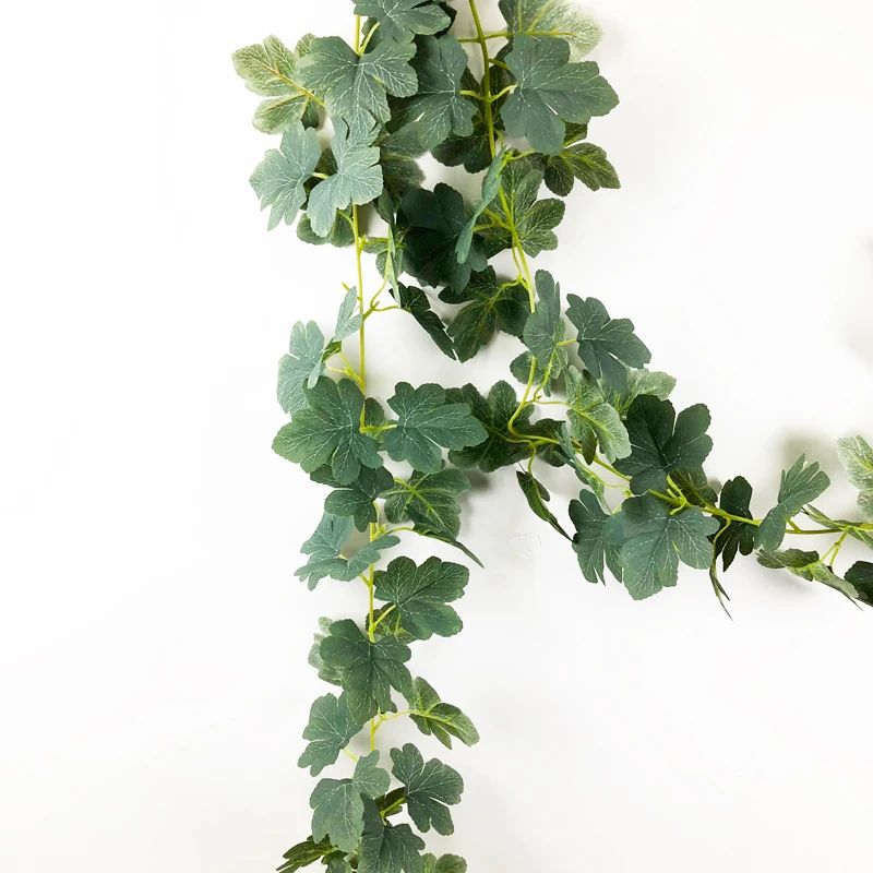 

175cm Artificial Hanging Plants Vine Fake Maple Leaves Wall Hanging Rattan Fake Tree Foliage Ivy for Garden Wedding Home Decor