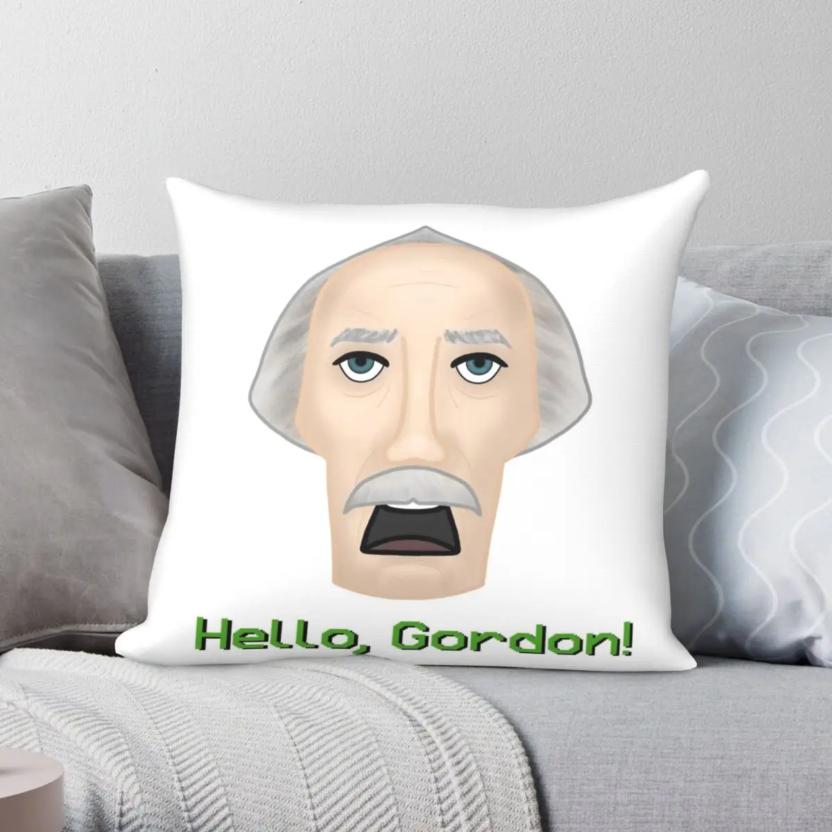 Чехол Hello Gordon с квадратной подушкой из полиэстера и льна |