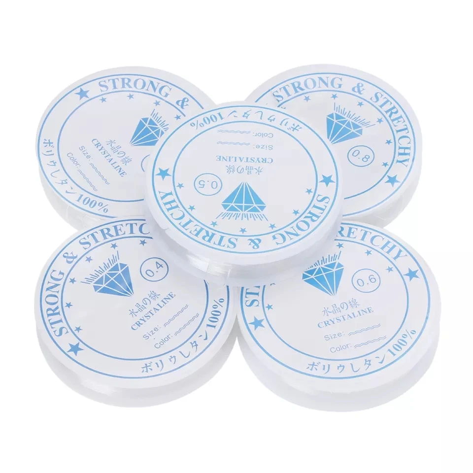 

0,4/0,5/0,6/0,7/0,8/1/1 мм прозрачный эластичный шнур, круглый хрустальный шнур, резиновый шнур для изготовления ювелирных изделий, поделки из бисера