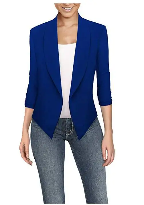 

Women's Solid Color Cardigan Irregular Hem Small Suit
