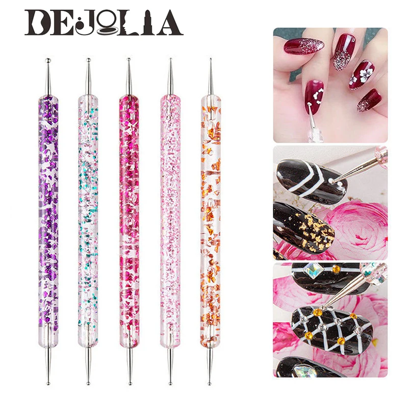 

5 Pcs/Sets Painting Nail Art Dotting Pen Double Ends Drawing UV Gel Liner Polish Brush Set Nail Art Tools Manicure Tools Kit