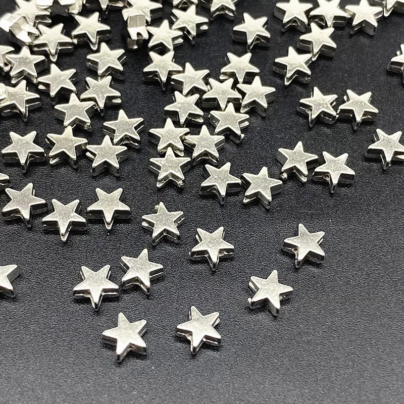 100 шт./лот около 6 мм Звезда Любовь Сердце золотой серебряный цвет свободные