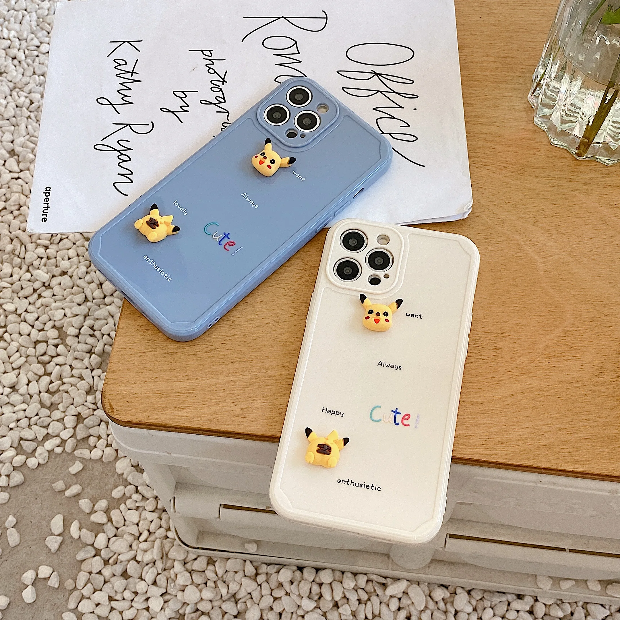 

Funny 3D Kero Kero Keroppi Pikachu Phone Cases For iPhone 13 12 11 Pro Max Mini XR XS MAX 8 X 7 SE 2020 Back Cover