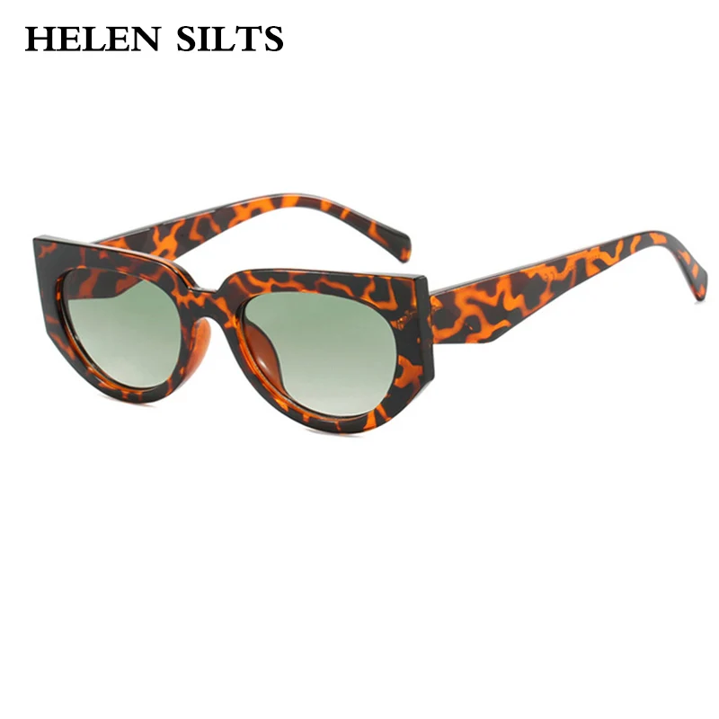 Мужские и женские винтажные синие овальные солнцезащитные очки UV400