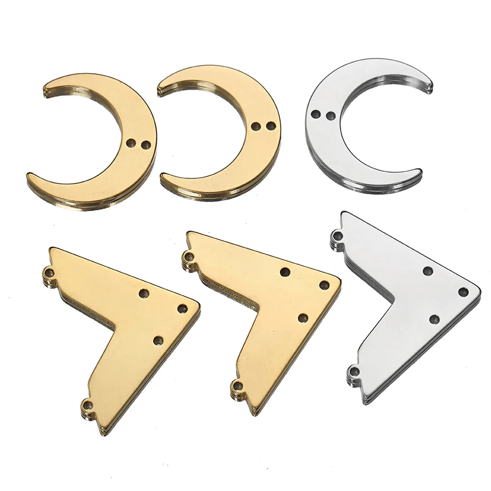 

No Fade 10pcs 5pcs Stainless Steel Porous Holes Pendants Gold Color Moon Charms Connectors for Necklace Chain Jewelry Making DIY