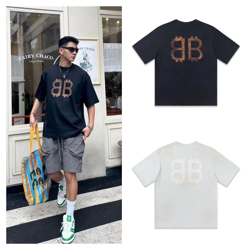 

2023Fw Summer VETEMENTS T-shirt New Tie-dye Printing Oversized Logo Washed Aged Loose T-shirt Men And Women Casual Top