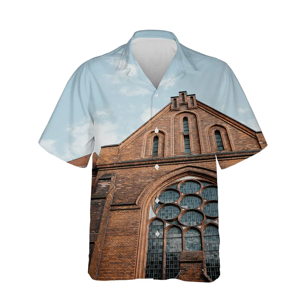 Jumeast New 3D Printed Gothic Mystery Men's Summer Shirts Cool Streetwear Hawaiian Men's Short Sleeve Casual Shirts Loose Tops