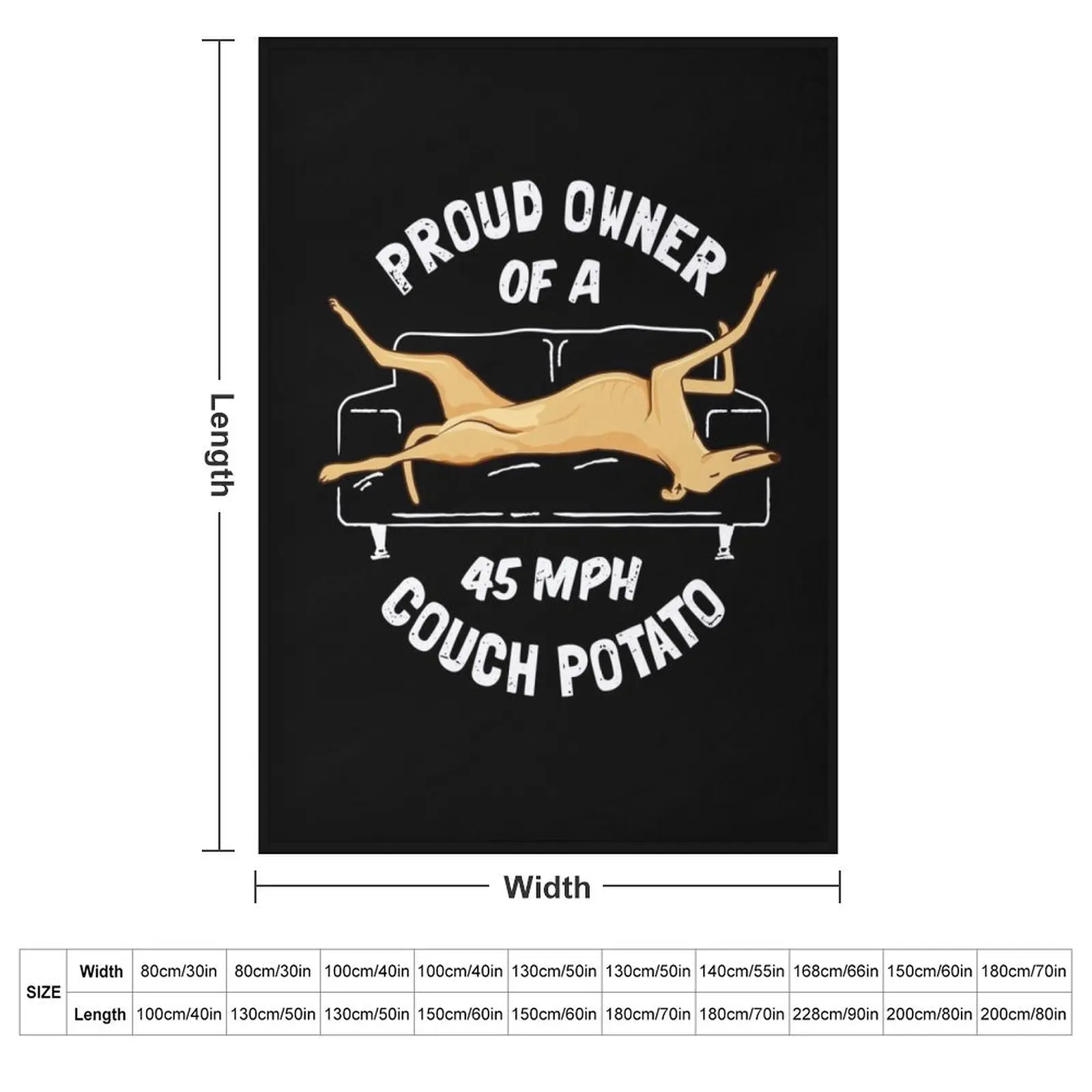 Гордый właściciel 45MPH Картофельный диван - Забавный палевый борзый подарок Плед
