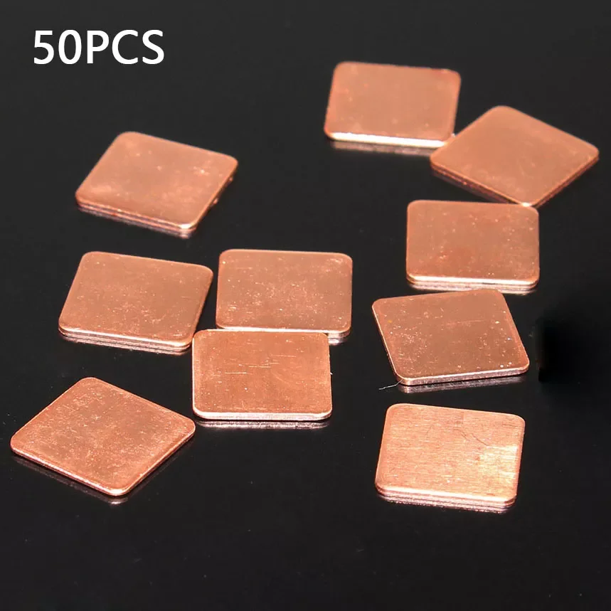 

15x15x0,1 мм 0,3 мм 0,5 мм 1,5 мм ПК Компьютерная видеокарта охлаждение Медный ЦП VGA BGA Радиатор кулер термопаста