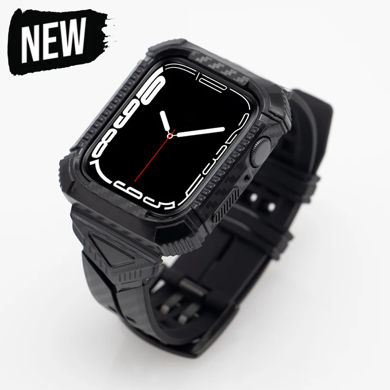 

Ремешок из ТПУ для Apple Watch Ultra 49 мм 45 мм 41 мм, чехол из углеродного волокна, Защитный Браслет для Iwatch Series 8 7