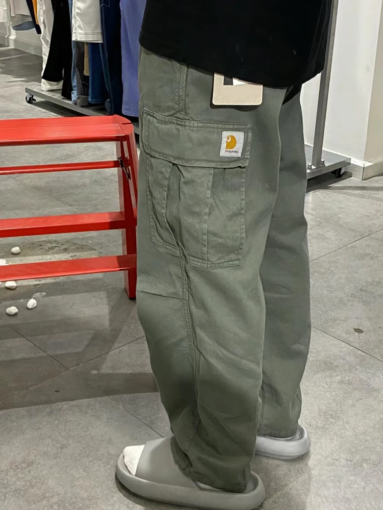 Брюки-карго мужские молодежные осенне-зимние брюки 2024 новые свободные прямые