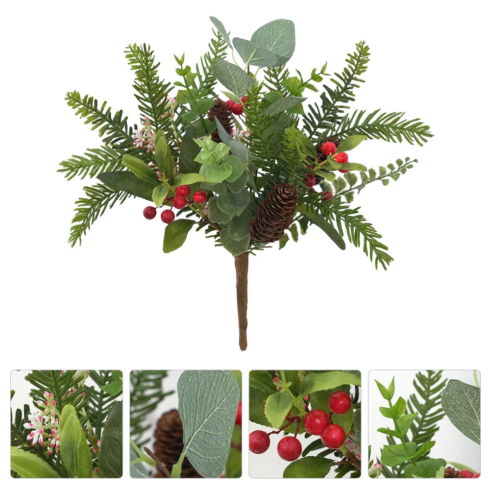 

Vase Flower Greenery Decor Wedding Stem Leaves Flowers Faux Eucalyptus Artificial Fake Bush Silk Christmas Picks Berry