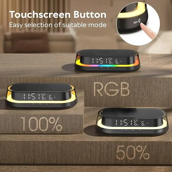 Прикроватная лампа для спальни настольная с функцией будильника украшение дома